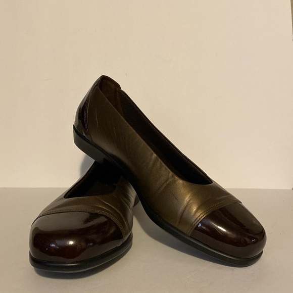 SAS Tripad Coco Bronze/Brown Leather & Patent Leather Ballet Flats - Picture 1 of 11